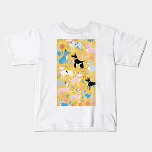 Hilma's Canine Reverie: Abstract Whimsy Kids T-Shirt